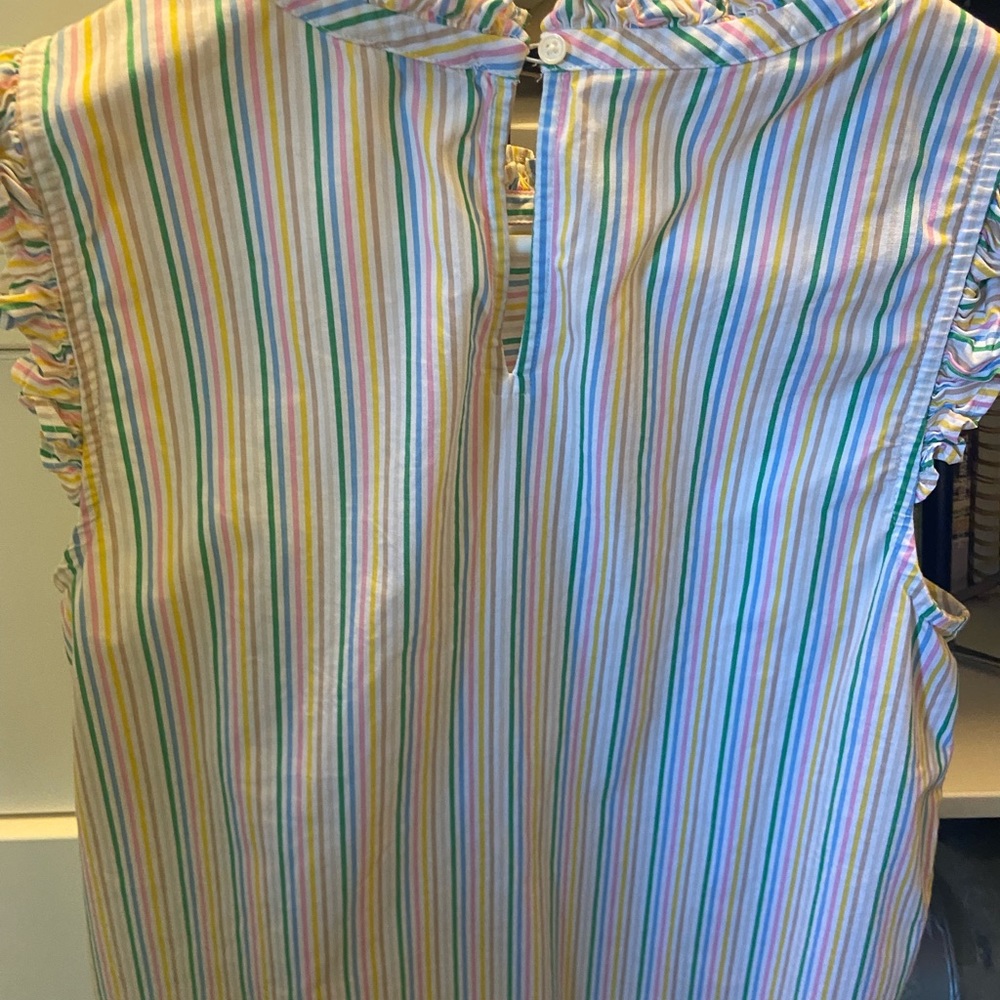 Jcrew, Ruffle Sleeve, Ranbow, Size 4 - Picture 2 of 3